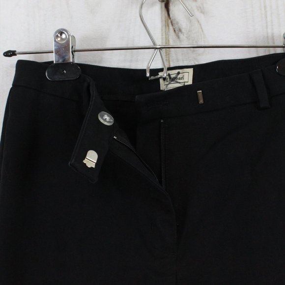 LL Bean Black Cotton Blend Regular Fit Cropped Dress Pants Size 6 Reg - Picture 7 of 9